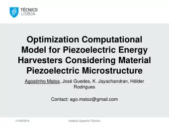 Optimization Computational  Model for Piezoelectric Energy  Harvesters Considering Material