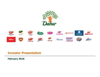Investor Presentation  February 2018  Contents  1.  Dabur  Overview  2.  Q3 FY18  Overview