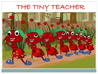 TH  THE TI  TINY  NY TE  TEACHER  ACHER SMALL INSECTS FOUND AT HOME  SMALLEST AND WISEST  THE TINY
