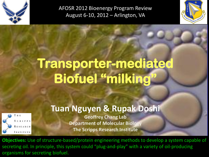 biofuel milking