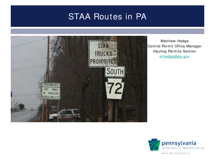 staa routes in pa