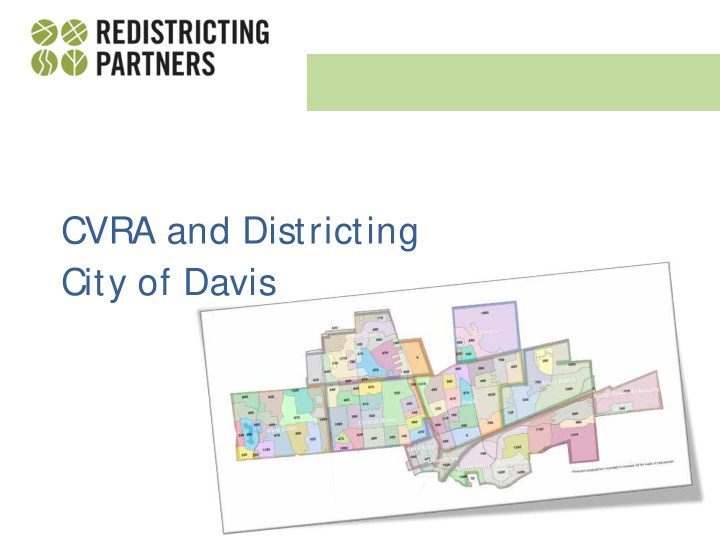 cvra and districting city of davis overview