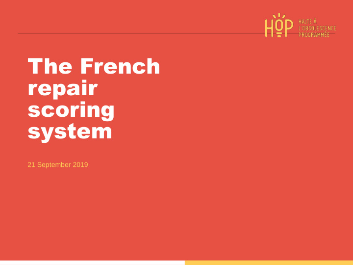 the french repair scoring system