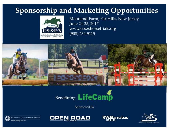 sponsorship and marketing opportunities