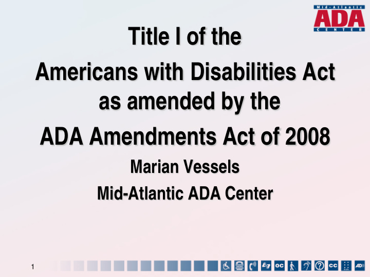 title i of the americans with disabilities act as amended