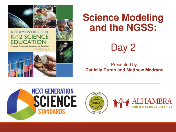 science modeling and the ngss day 2