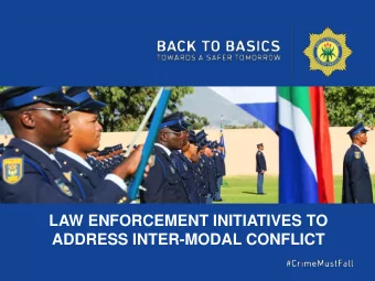 ADDRESS INTER-MODAL CONFLICT  CONTENTS 1. Introduction  2.  Identified inter-modal conflicts within