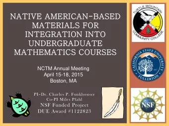 INTEGRATION INTO  UNDERGRADUATE  MATHEMATICS COURSES  NCTM Annual Meeting  April 15-18, 2015