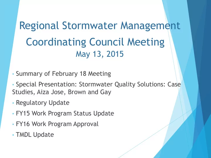regional stormwater management coordinating council