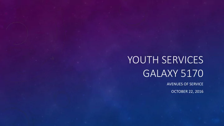 youth services