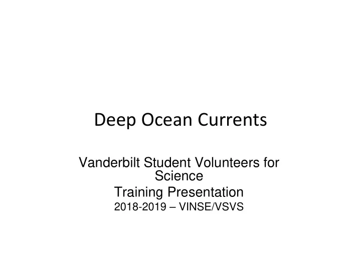 deep ocean currents
