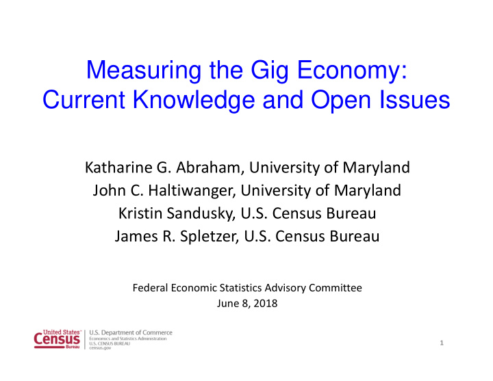 measuring the gig economy current knowledge and open