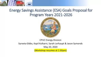 Program Years 2021-2026  CPUC Energy Division  Syreeta Gibbs, Kapil Kulkarni, Sarah Lerhaupt &amp;