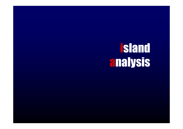 island analysis