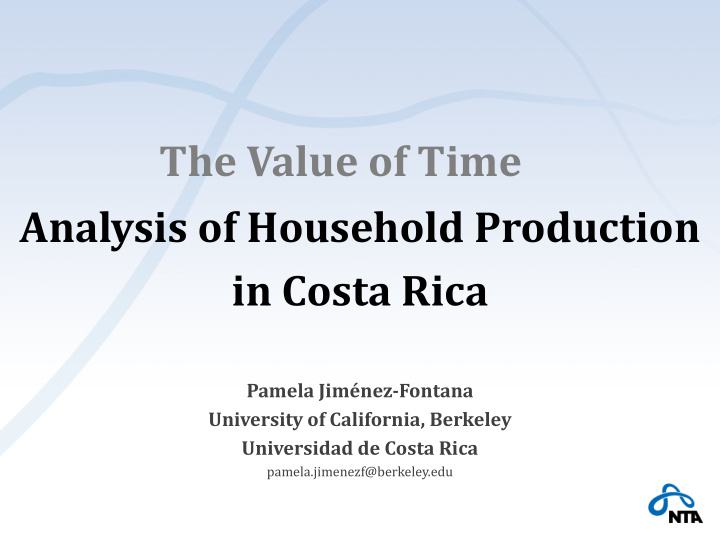 the value of time analysis of household production in