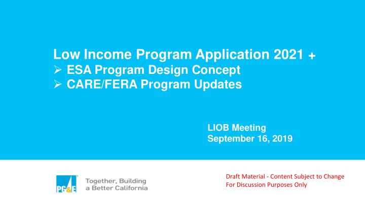 low income program application 2021