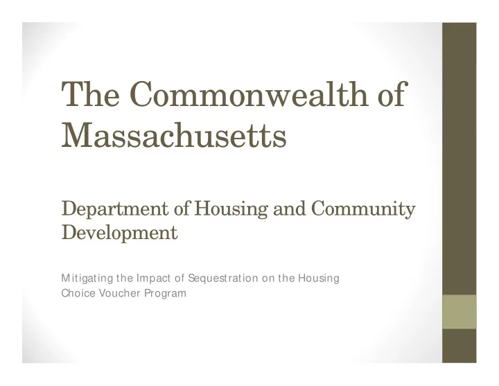the commonwealth of massachusetts