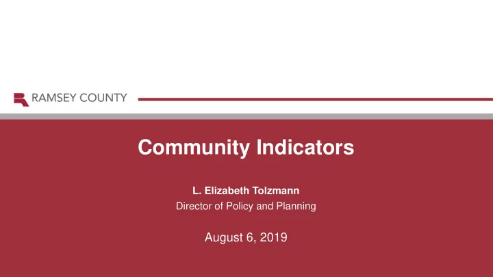 community indicators