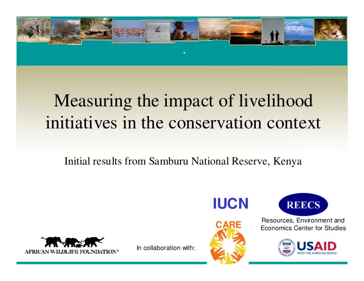 measuring the impact of livelihood initiatives in the