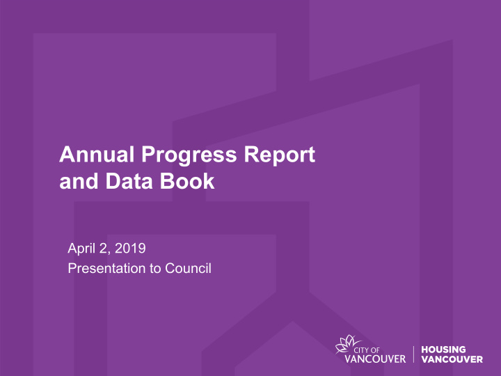 annual progress report and data book