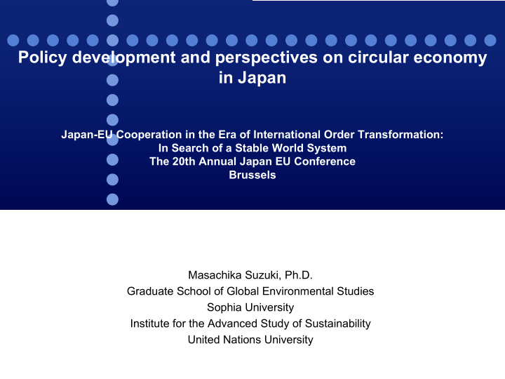 policy development and perspectives on circular economy