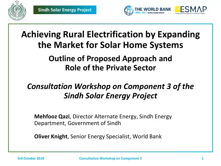 the market for solar home systems