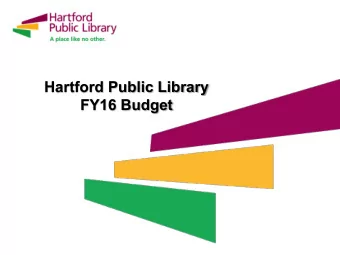 Hartford Public Library  FY16 Budget  FY16 Hartford Public Library Budget  Revenue  FY16  FY15