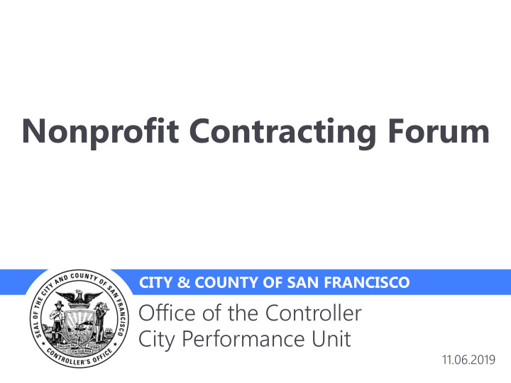 nonprofit contracting forum