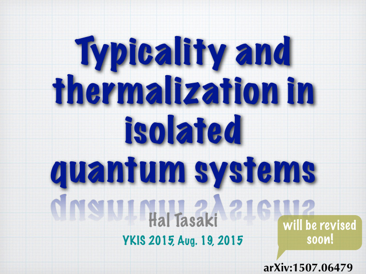 typicality and thermalization in isolated quantum systems
