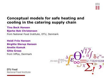 cooling in the catering supply chain  Tina Beck Hansen  Bjarke Bak Christensen  from National Food