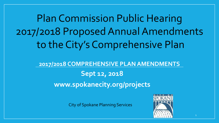 plan commission public hearing 2017 2018 proposed annual