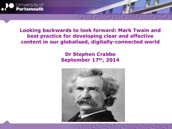 Dr Stephen Crabbe September 17 th , 2014  The Adventures of Tom Sawyer  (1876)  Adventures of