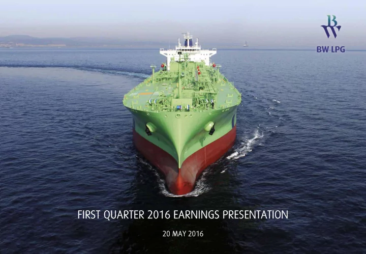 firs rst t quarter rter 2016 6 earn rnings ngs pre