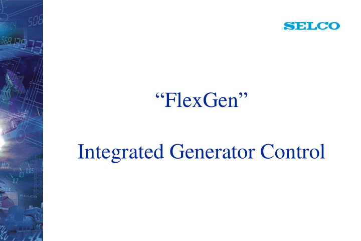 integrated generator control c6200 application