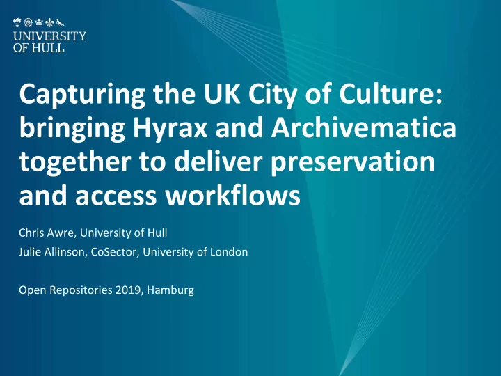 capturing the uk city of culture bringing hyrax and
