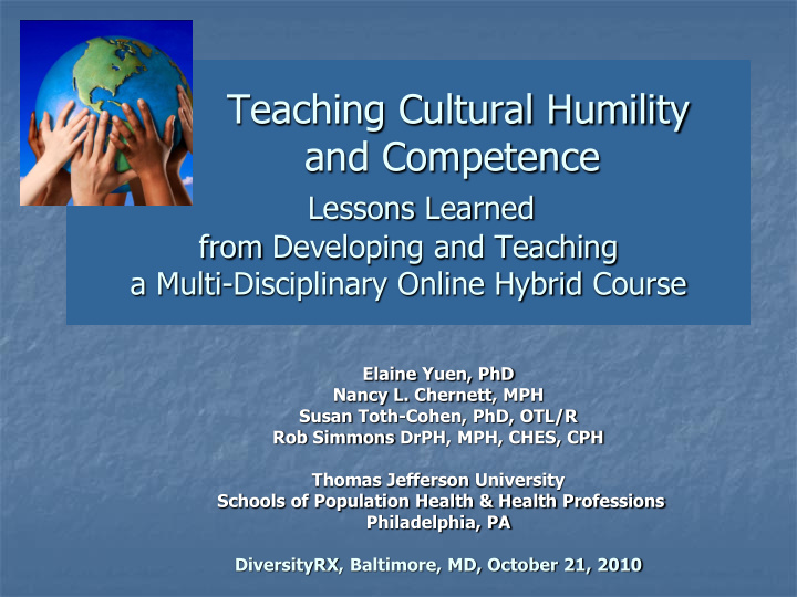 teaching cultural humility and competence