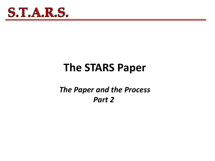the stars paper