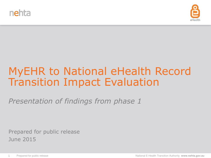 myehr to national ehealth record