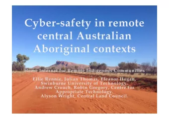 Map of central Australia  Cyberbullying in Tennant  Tennant Creek: Most people did not think the