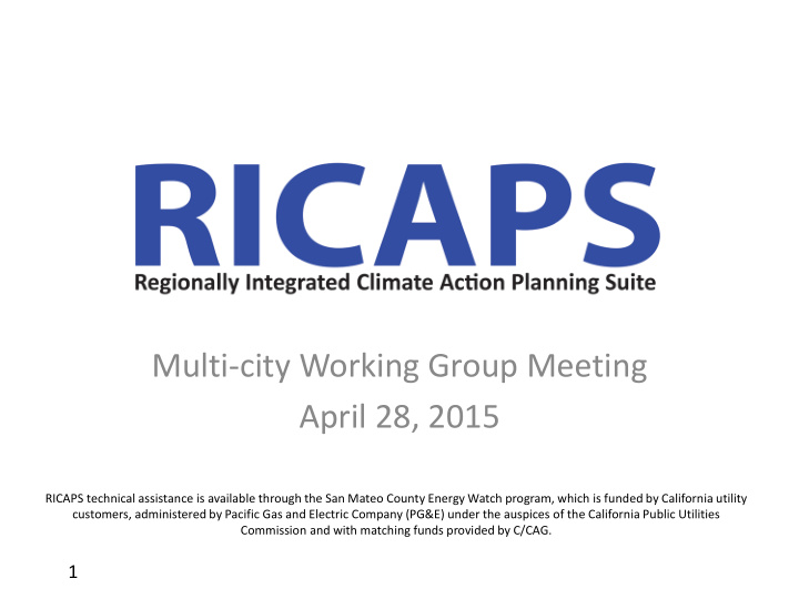 multi city working group meeting april 28 2015
