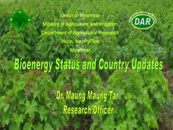 Union of Myanmar  Union of Myanmar  Ministry of Agriculture and Irrigation  Ministry of Agriculture