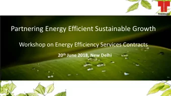 Partnering Energy Efficient Sustainable Growth  Workshop on Energy Efficiency Services Contracts 20