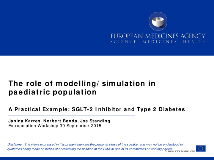 the role of m odelling sim ulation in paediatric