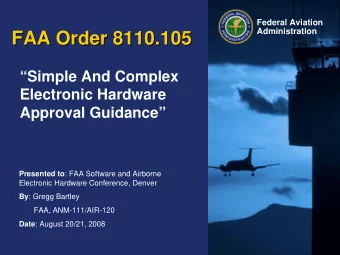 FAA Order 8110.105  FAA Order 8110.105  Simple And Complex  Electronic Hardware  Approval