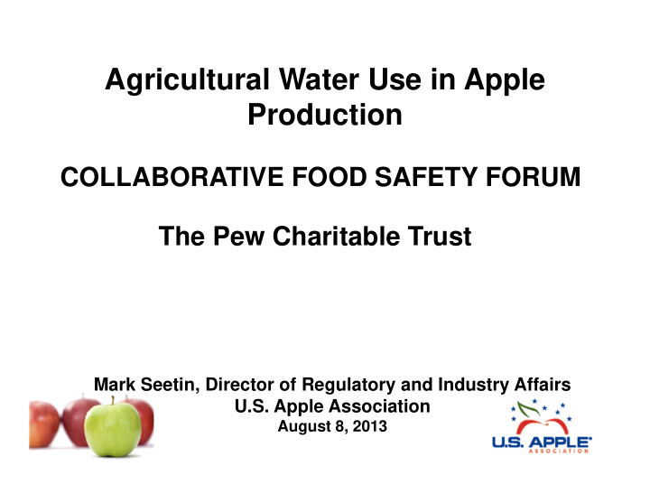 agricultural water use in apple production