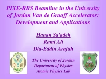 PIXE-RBS Beamline in the University  of Jordan Van de Graaff Accelerator:  Development and