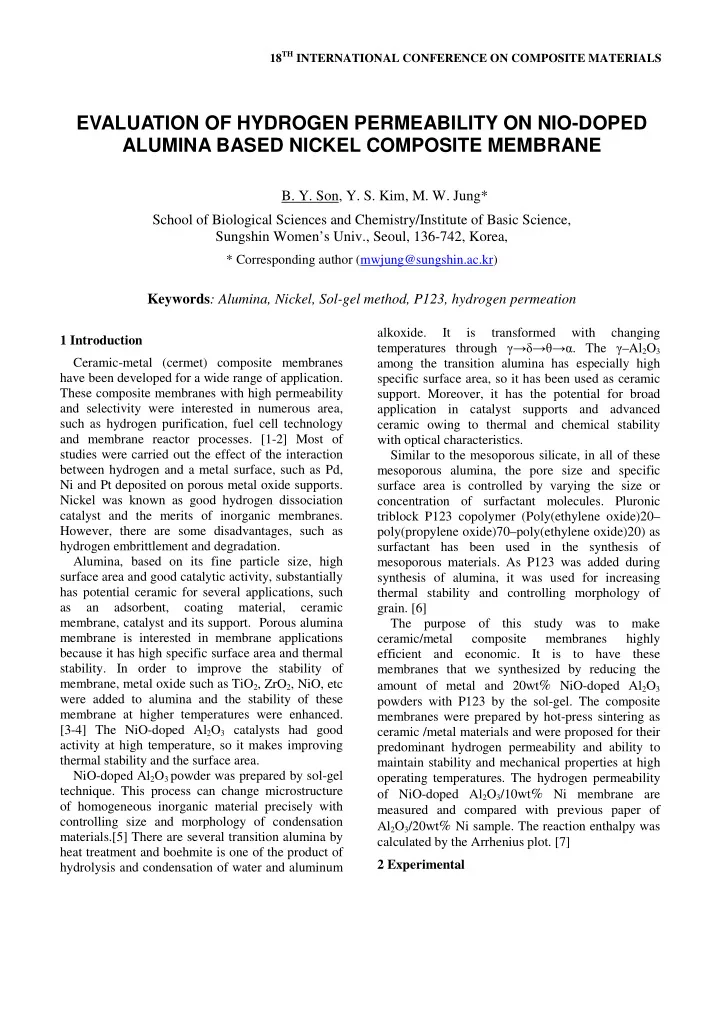 evaluation of hydrogen permeability on nio doped alumina