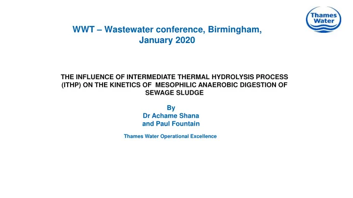 wwt wastewater conference birmingham