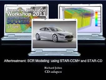 CD-adapco  Contents  SCR System Operation    Modeling Considerations    Validation: Spray and