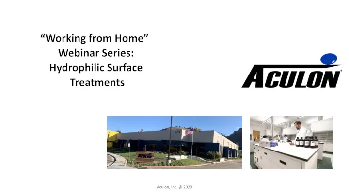 aculon inc 2020 thank you for joining us